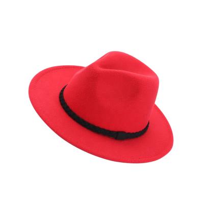 China Suitable Customized Panama Bowler Hat Fall And Winter Adults Feast Flat Brim Felt Hat for sale