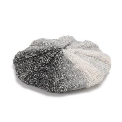 China Gently No Brim Painter Hat Daily High Quality Ladies Gray And White Winter Warm Hat for sale