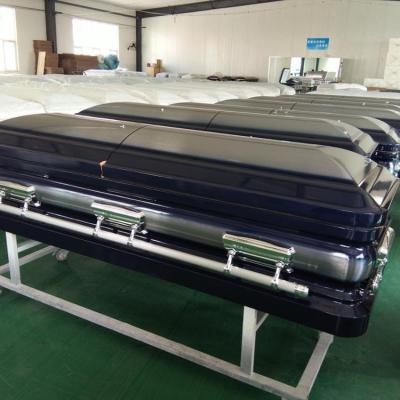 China Modern Style Design American Bule Finish Best Metal Casket for sale