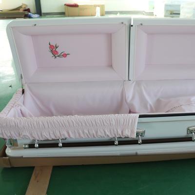 China American Style Stainless Steel Chinese Half Couch Coffin And Casket for sale