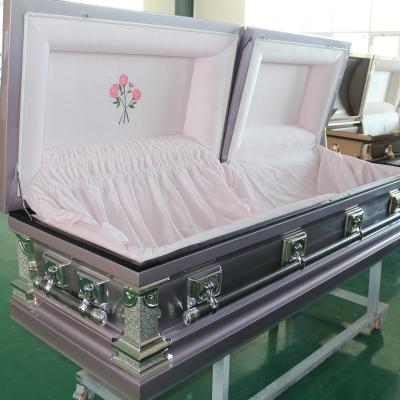 China American Style Manufacturing Direct Selling Hot Selling Custom Metal Casket for sale