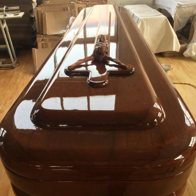 China European style simple wooden coffin for sale