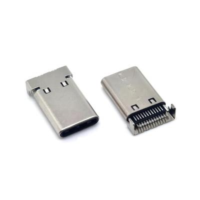 China SMT 24 Pin 90 Pin 90 Degree USB3.1 Medium Mount Type Usb c Plug PCB Male C Connector Right Angle for sale