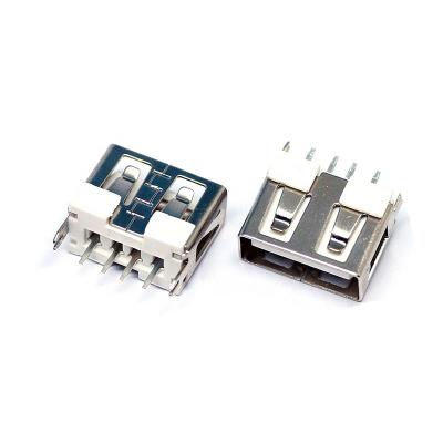 China USB 2.0 PCB Connector 4 Pin Straight Pin PCB DIP USB A Connector Female for sale