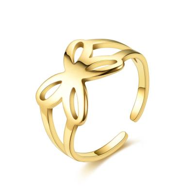 China 2022 CLASSIQUE Ring 18k Gold Real Gold Adjustable Jewelry Opened Stainless Steel Jewelry Ring For Women for sale