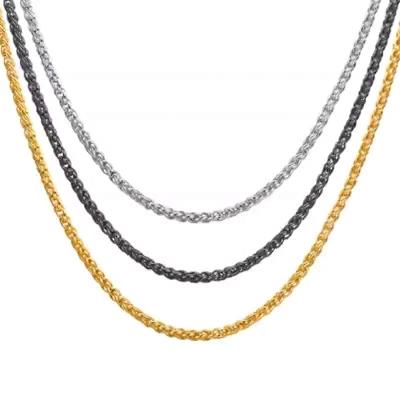 China TRENDY Stainless Steel Chain Fashion Necklace Jewelry 60CM Titanium Steel Necklaces For Women Men for sale