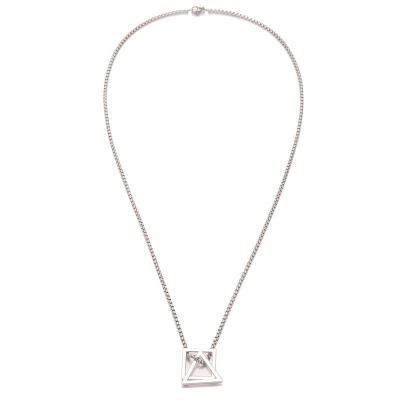 China FASHIONABLE simple geometric triangle square necklaces for women stainless steel titanium steel necklace for men for sale