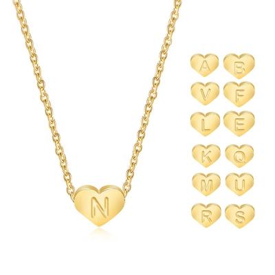 China FASHIONABLE Simple A-Z Letter Pendants Stainless Steel Titanium Chain Necklaces For Women Jewelry Necklace for sale