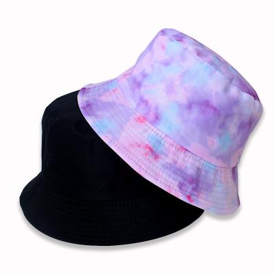 China Wholesale Fashionable Printed Picture Pattern Tie Dye Outdoor Cotton Unisex Summer Shade Bucket Hat for sale