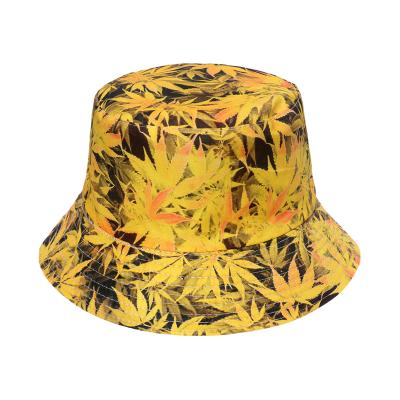 China Fisherman Bucket Hat Custom Wholesale Retro Maple Leaf Casual Outdoor Shade Leisure for sale