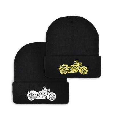 China New JOINT Fashion Winter Warm Motorcycle Racing Hats Adults Black Knitted Motorcycle Beanie Hat for sale