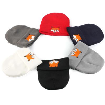 China COMMON 2021Casual Winter Warm Cute Skulls New Lovely Knitted Hat Teenagers Women Adult Fox Beanie for sale