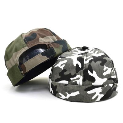 China Street COMMON style sports hip hop fashionable foldable adjustable hat camouflage brimless hat for sale