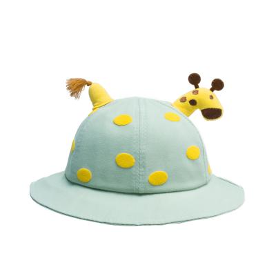 China 2021 New Character Fashion Trend Children Dome Cartoon Giraffe Canvas Outdoor Sports Fisherman Hat for sale