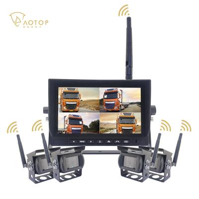 China Reversing Wireless Quad Rear View Monitor& Backup Camera System Wireless Car Camera For Vehicles for sale