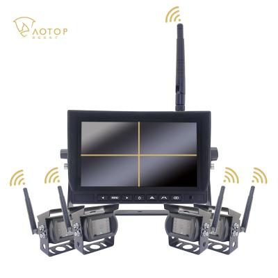 China Image Wireless Quad Slot System Recording DVR Digital Receiver Monitor Wireless Kit For Car System 7 Inch TFT LCD Color Control for sale