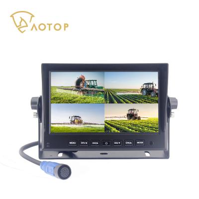 China NIGHT VIEW AOTOP 7 inch AHD Quad Monitor 4 Channels Split View Support 1080p 720p Car Rear View Cameras For Truck Trailer for sale