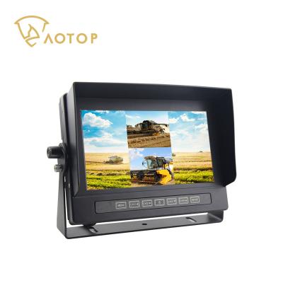 China Truck Car Bus Lorry Hot Selling 7 Inch IP67 TFT LCD Quad Monitor Support Slot View Waterproof LCD Monitor For Vehicle Farm Ship for sale