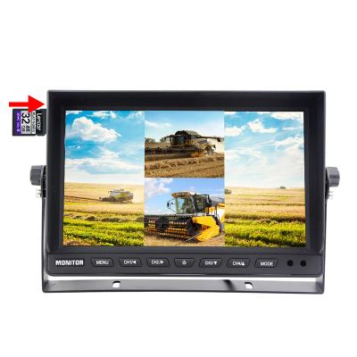 China 9 Inch Car Rearview Quad TFT LCD Split DVR Monitor Kit with 32G SD Card for School Bus 4 Channels Video Recording, Shenzhen CM-900MQ-DVR for sale