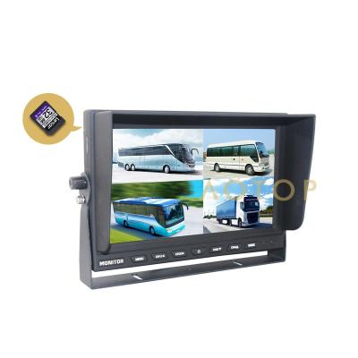 China High quality 9 inch TFT LCD quad monitor with SD card recording funiton CM-900MQDVR for sale