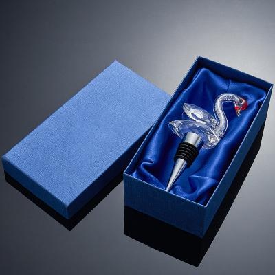 China 2022 China March EXPO 2022 New Design Exquisite Crystal Swan Wine Stopper For Wedding Gifts Crystal Wine Plug for sale