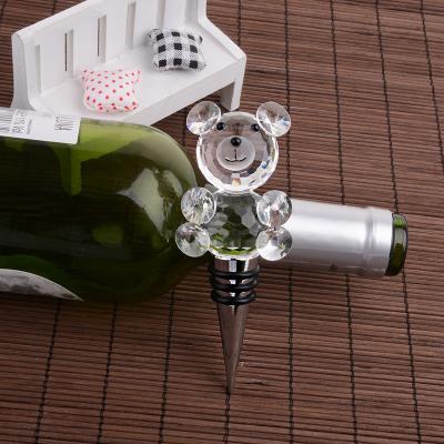 China Cheap Wholesale Exquisite Crystal Europe EXPO 2022 March Bear Wine Stopper For Wedding Gifts Back Shape Souvenir for sale