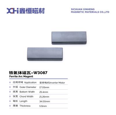 China High Temperature Resistance Inverter Motor Segment Ferrite Arc Magnet W3087 for sale