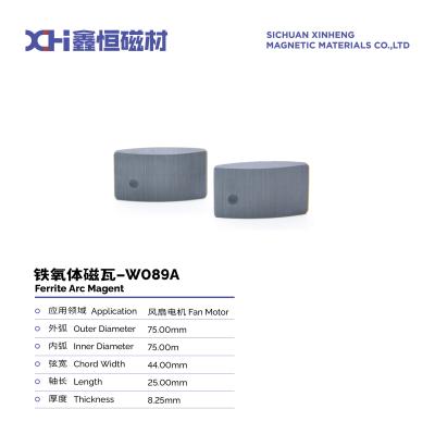 China Anisotropic High temperature firing Ferrite Motor Magnets For Fan Motors W089A for sale