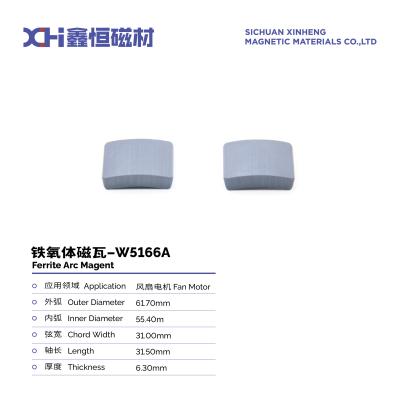 Cina Alta coercibilità di lavorazione fine di ferrite a magnete permanente per ventilatori motori W5166A in vendita