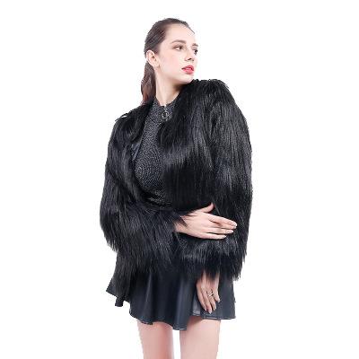 China Shaggy Coat For Women Plus Size Long Sleeve Faux Fur Coats Warm Winter Anti Wrinkle Jacket Invest Hair Warm Jacket for sale