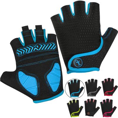 China MOREOK Fashionable Half Finger Bike Gloves 5MM Silicone Pads Cycling Gloves Anti-Slip Mountain Cycling Gloves Shock Absorbing for sale