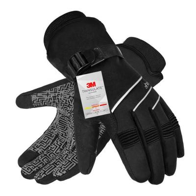 China Men Waterproof Snowboarding Non-slip Warm Windproof Ski Gloves Men Wrist Loop 3M Thinsulate Thermal GlovesTouchscreen Winter Gloves for sale