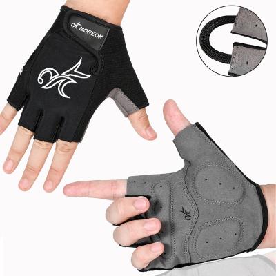 China MOREOK Unisex Breathable 5MM SBR Half Finger Protection Road Racing Bicycle Mountain Bike Non-Slip Cycling Gloves For Women Men for sale