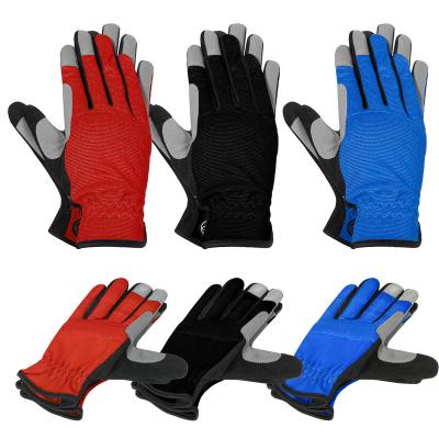 China Multicolor Working Women Men Full Finger Safety Gloves Polyester Protective Sponge General Touch Screen Durable Anti-Slip Garden Gloves 3 Pairs for sale