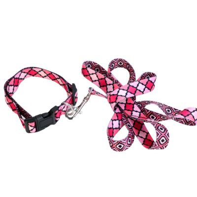 China Colorful Printed Leashes Personalized Leash High Quality Pet Collar Dog Polyester Collars Accessories for sale