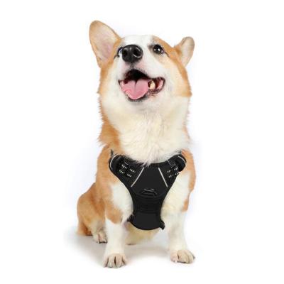 China Reflective Custom Design Breathable Pet Products Custom Adjustable Soft Polyester Dog Harness for sale