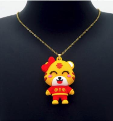 China CLASSIC Popular Cute Cartoon Ornaments For The Year Of Tiger Various Smile And Costumes To Choose From Tiger Pendant Necklace for sale