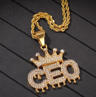 China Hiphop 2021 NEW 18K Gold Jewelry Necklaces For Women Hiphop Necklace Pendants Rhinestone Cuban Link Chains for sale