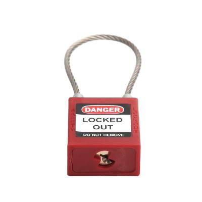 China High Security Key Lock Security Cable Wire Padlock Key Lockout for sale