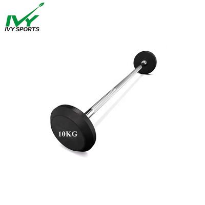 China Universal Training Equipment Round Weight Adjustable Free Fitness Rubber Barbell Set for sale