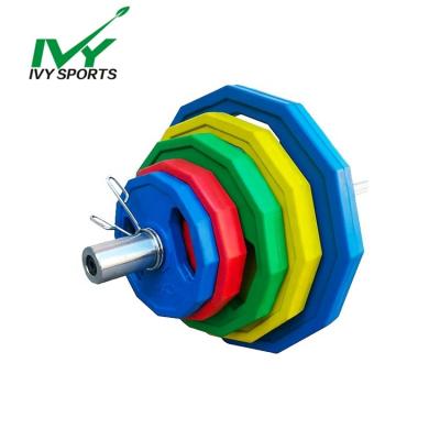 China Universal Black Hot Sale Equipment Covered Barbell Weight Plates Rubber Weight Plate Set for sale