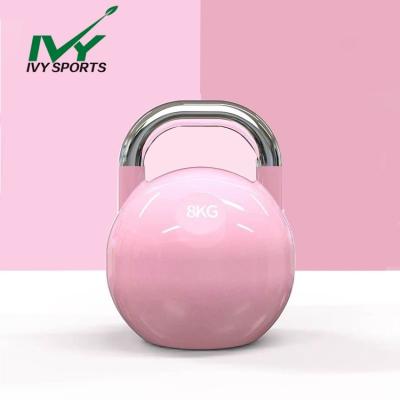 China Universal High Quality Cast Steel Customized Round Pink Kettlebell Athletic Competition From China for sale