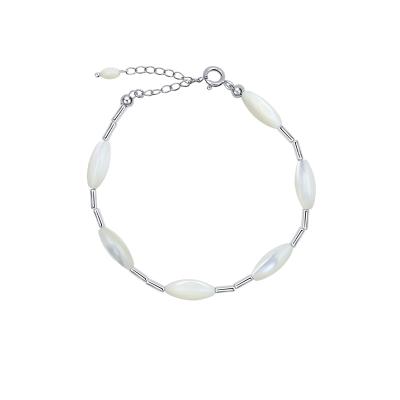 China Other 2022 New Style Women White Shell Sterling Silver Splicing Elegant Bracelet for sale