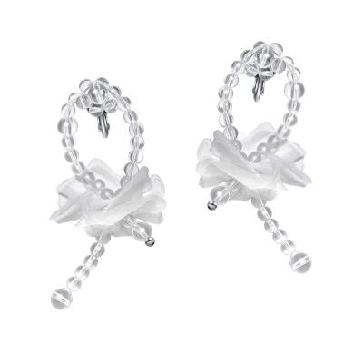 China White Crystal Butterfly Wings Simple Romantrc Fellow White Crystal Butterfly Wings Organza Earring  Ear Clips for sale