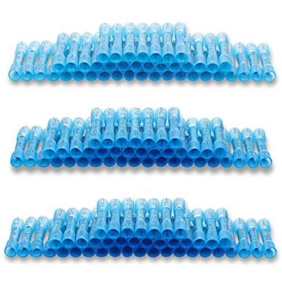 China Electrical Sockets Kit Wire Stereo Waterproof Auto Marine Crimp Wire Terminal Connectors PE+Copper 100pcs Heat Shrink Blue Tip for sale