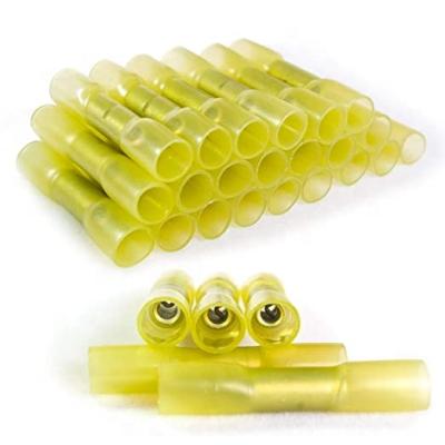 China PE+Copper 100pcs Waterproof Yellow Heat Crimp Shrink Terminal Electrical Insulated Terminal Connectors for sale