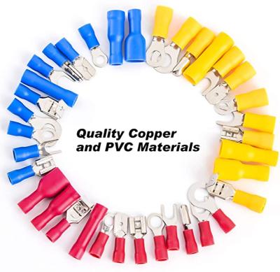 China PVC 300 Pcs Electrical Insulated Wire Connectors Kit - Spade, Ring, Butt, Quick, Branches Connector - Crimp Cable Terminals for sale