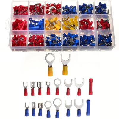 China PVC 520PCS Mixed Quick Electric Insulated Fork Ring Solderless Crimp Terminals Butt Ball Shovel 22-16/16-14/12-10 Gaug for sale