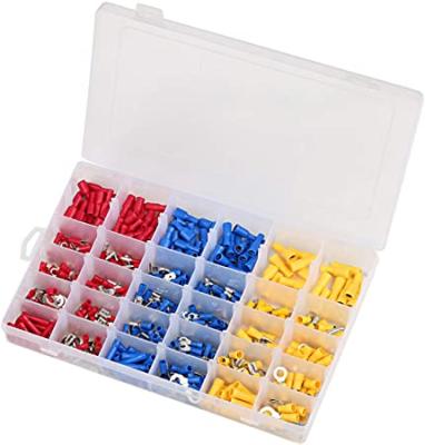 China 200PCS x PVC Insulated Cable Supports Terminal Wire Clamps Crimp Connectors Crimp Connector Assortment Kit for sale