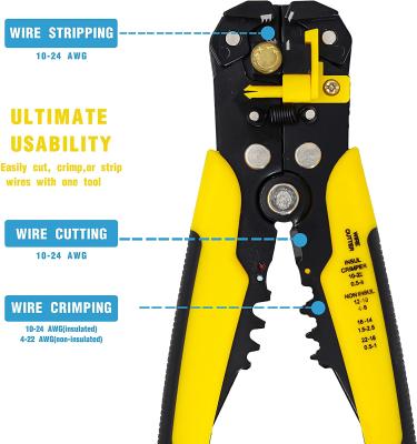 China Cutting A.W.G. Self-Adjusting Insulation Pliers Wire Stripper / Automatic Wire Cutter For Wire Stripping 10-24 pliers tool for sale